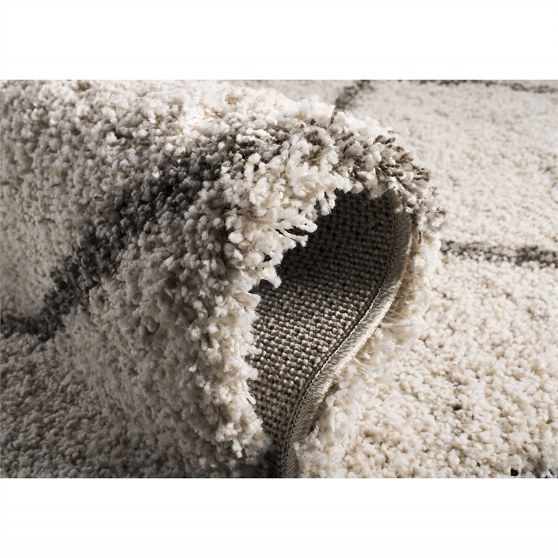 Safavieh Hudson Shag 3' X 5' Power Loomed Rug in Ivory and Gray
