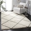Safavieh Hudson Shag 6' X 9' Power Loomed Rug in Ivory and Gray