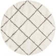 Safavieh Hudson Shag 7' Round Power Loomed Rug in Ivory and Gray