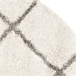 Safavieh Hudson Shag 7' Round Power Loomed Rug in Ivory and Gray