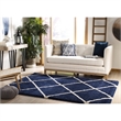 Safavieh Hudson Shag 3' X 5' Power Loomed Rug in Navy and Ivory