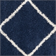 Safavieh Hudson Shag 7' Round Power Loomed Rug in Navy and Ivory