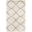 Safavieh Hudson Shag 7' Round Power Loomed Rug in Ivory and Gray