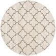 Safavieh Hudson Shag 7' Round Power Loomed Rug in Ivory and Gray