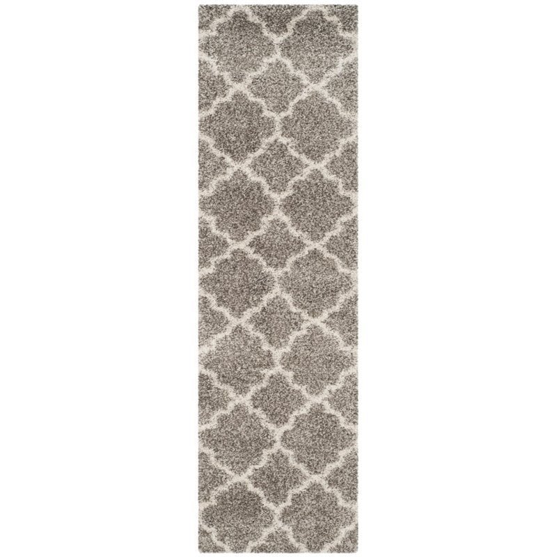 Safavieh Hudson Shag 4' X 6' Power Loomed Rug in Gray and Ivory