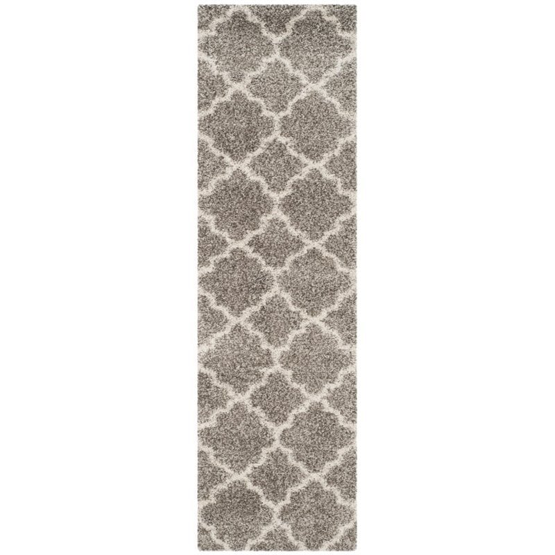 Safavieh Hudson Shag 6' X 9' Power Loomed Rug in Gray and Ivory