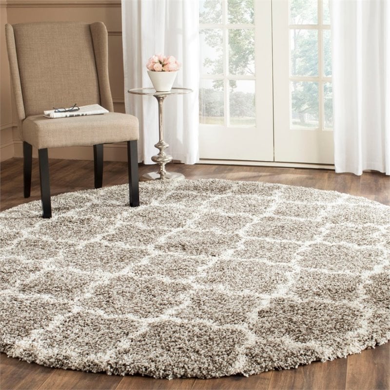 Safavieh Hudson Shag 8' X 10' Power Loomed Rug in Gray and Ivory
