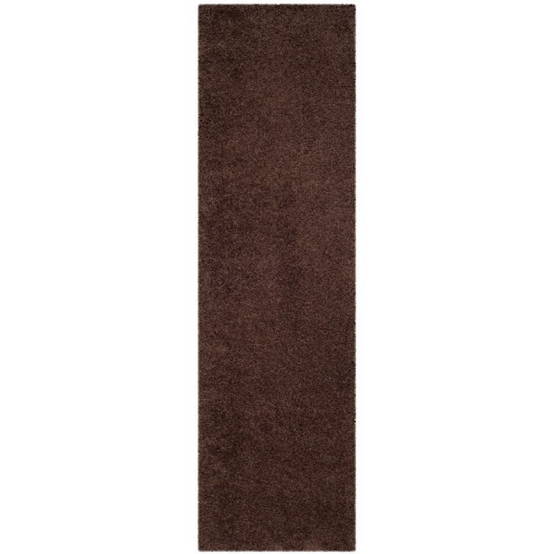Safavieh Laguna Shag 4' X 6' Power Loomed Polypropylene Rug in Brown