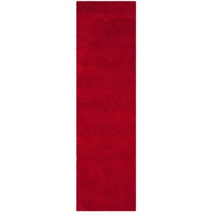 Safavieh Laguna Shag 3' X 5' Power Loomed Polypropylene Rug in Red