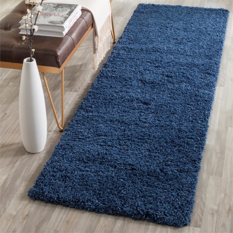 Safavieh Laguna Shag 3' X 5' Power Loomed Polypropylene Rug in Blue