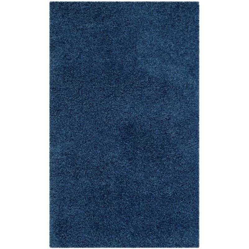 Safavieh Laguna Shag 4' X 6' Power Loomed Polypropylene Rug in Blue