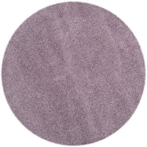Safavieh Laguna Shag 6'7&quot Round Power Loomed Rug in Purple