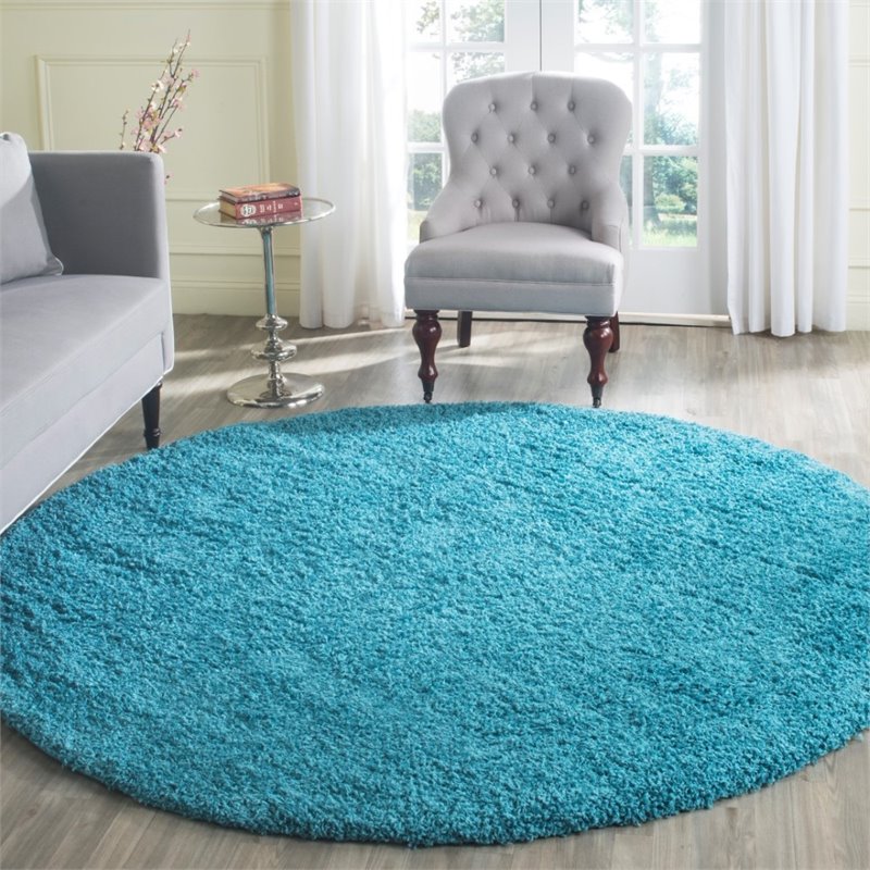 Safavieh Laguna Shag 4' X 6' Power Loomed Rug in Turquoise