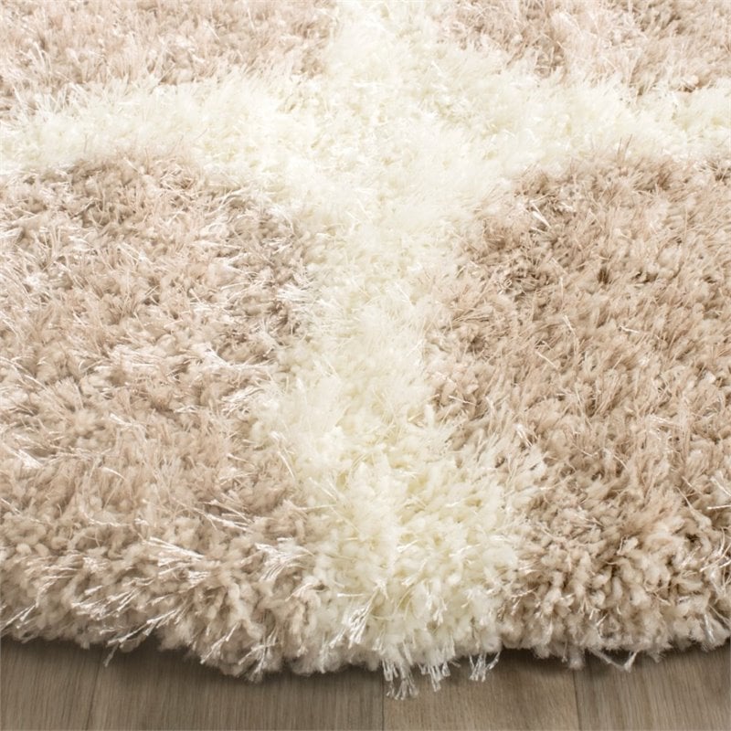 Safavieh Montreal Shag 3' X 5' Power Loomed Rug in Beige and Ivory