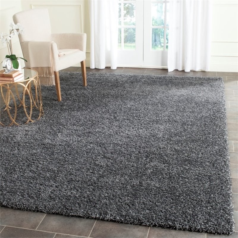 Safavieh Santa Monica Shag 4' X 6' Power Loomed Rug in Dark Gray