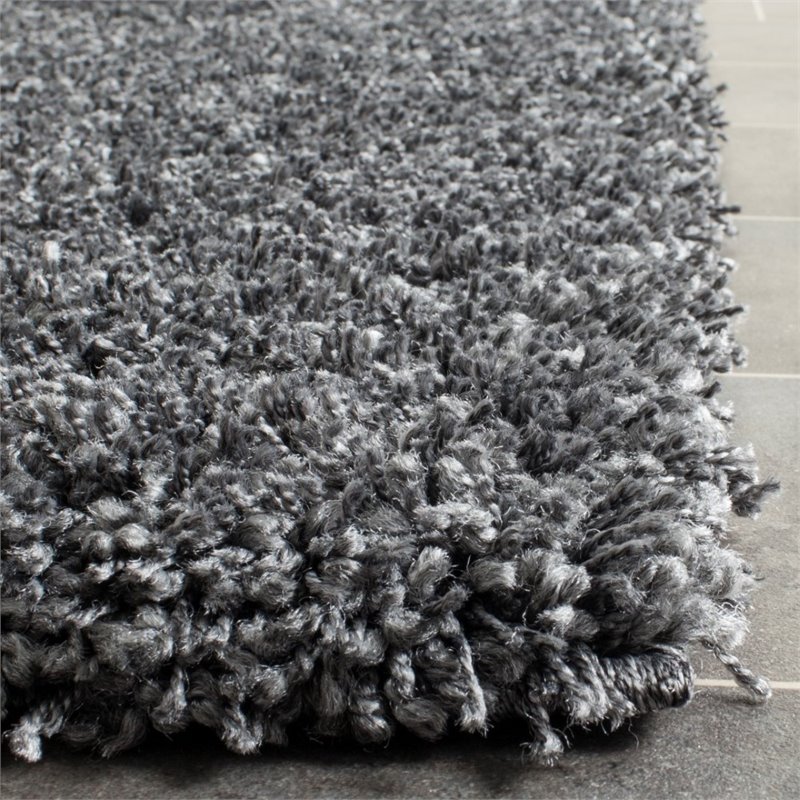 Safavieh Santa Monica Shag 8' X 10' Power Loomed Rug in Dark Gray
