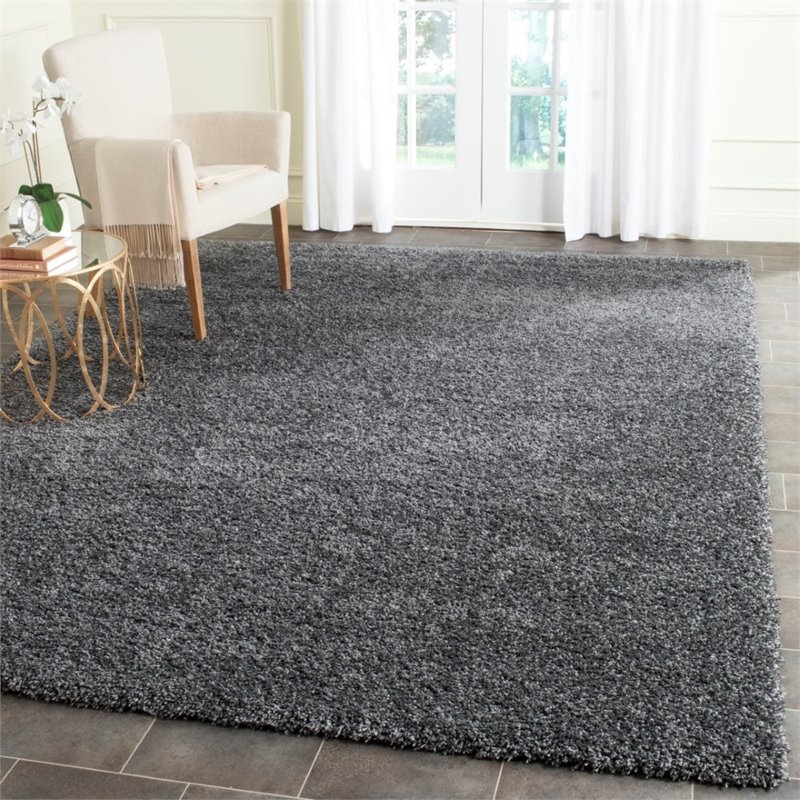 Safavieh Santa Monica Shag 8' X 10' Power Loomed Rug in Dark Gray