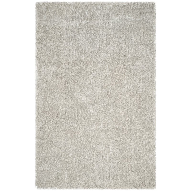 Safavieh Toronto Shag 3' X 5' Handmade Polyester Rug in Light Gray