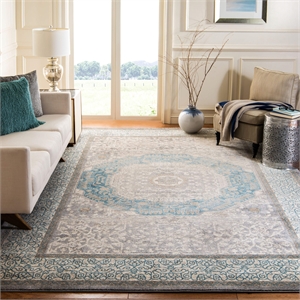Safavieh Sofia 10' X 14' Power Loomed Rug in Light Gray and Blue