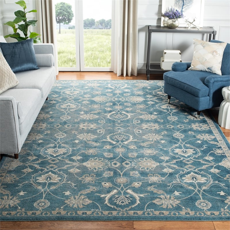 Safavieh Sofia 8' X 10' Power Loomed Rug in Blue and Beige