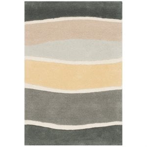 Safavieh Soho 6' Square Hand Tufted Wool Rug in Gray and Gold