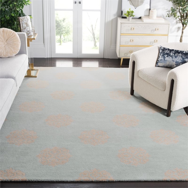 Safavieh Soho 9' X 12' Hand Tufted Wool Rug in Turquoise and Yellow