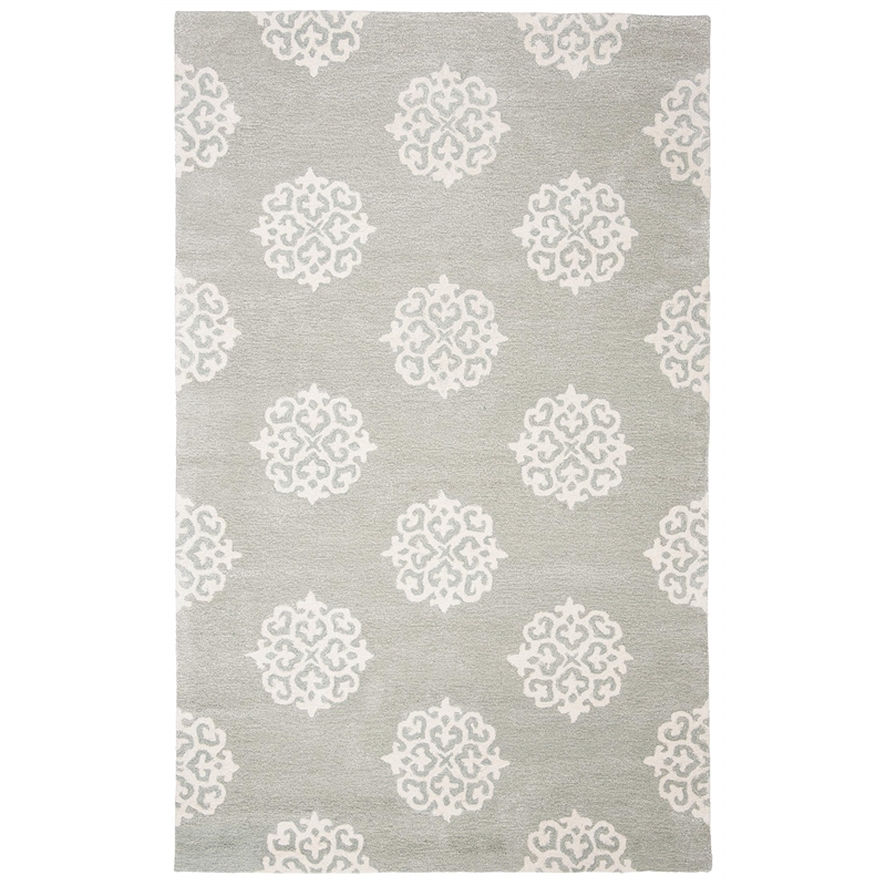Safavieh Soho 6' Square Hand Tufted Wool Rug in Gray and Ivory
