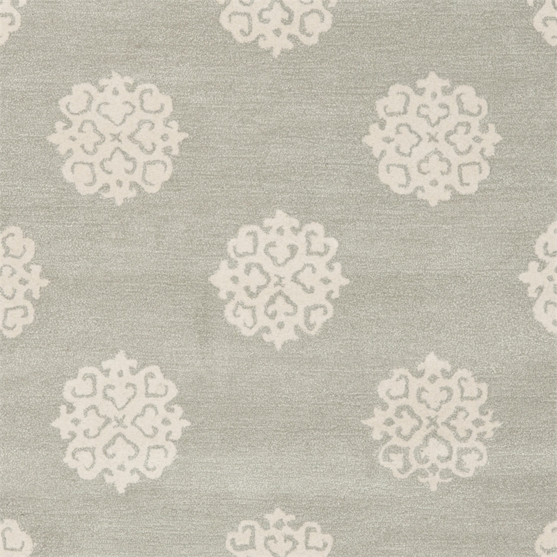 Safavieh Soho 8' Square Hand Tufted Wool Rug in Gray and Ivory