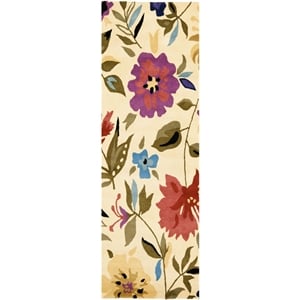 Safavieh Soho 2'-6&quot x 12'-0&quot Wool Hand Tufted Rug in Ivory / Multi-Color