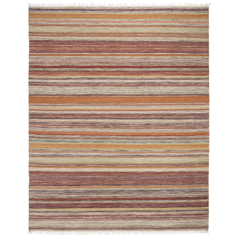 Safavieh Striped Kilim 10' X 14' Hand Woven Wool Pile Rug in Beige