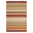 Safavieh Striped Kilim 4' X 6' Hand Woven Wool Pile Rug in Green