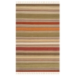 Safavieh Striped Kilim 5' X 8' Hand Woven Wool Pile Rug in Green