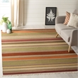 Safavieh Striped Kilim 6' X 9' Hand Woven Wool Pile Rug in Green