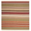 Safavieh Striped Kilim 7' Square Hand Woven Wool Rug in Green