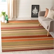 Safavieh Striped Kilim 9' X 12' Hand Woven Wool Pile Rug in Green
