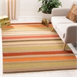 Safavieh Striped Kilim 9' X 12' Hand Woven Wool Pile Rug in Green