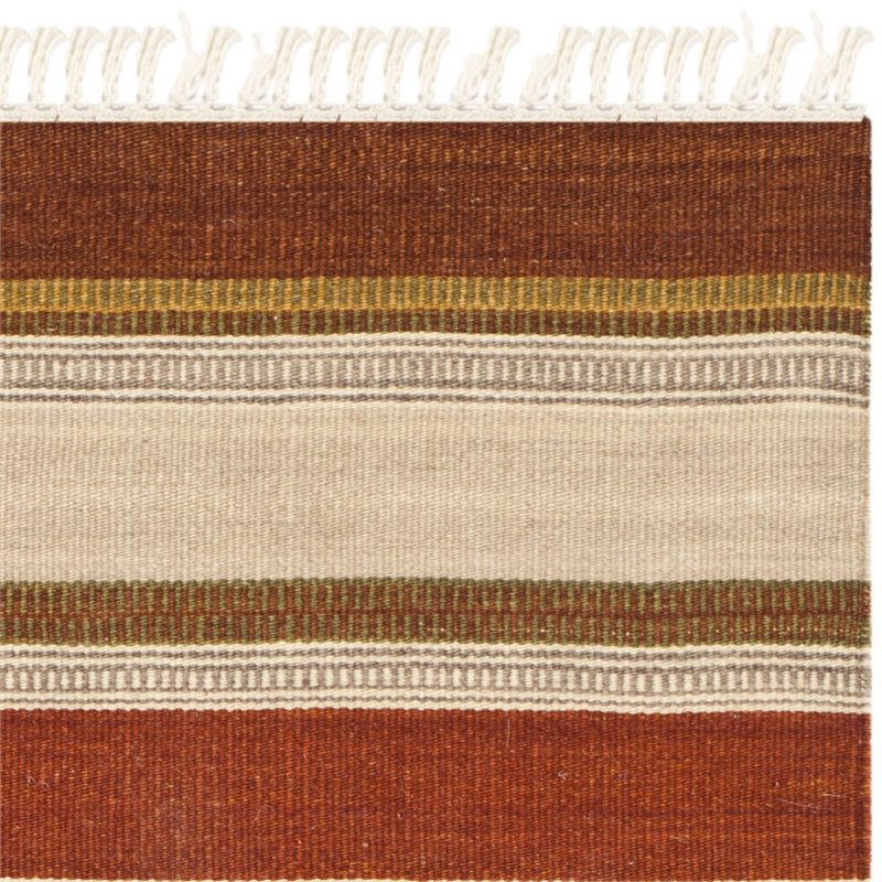 Safavieh Striped Kilim 4' X 6' Hand Woven Wool Pile Rug