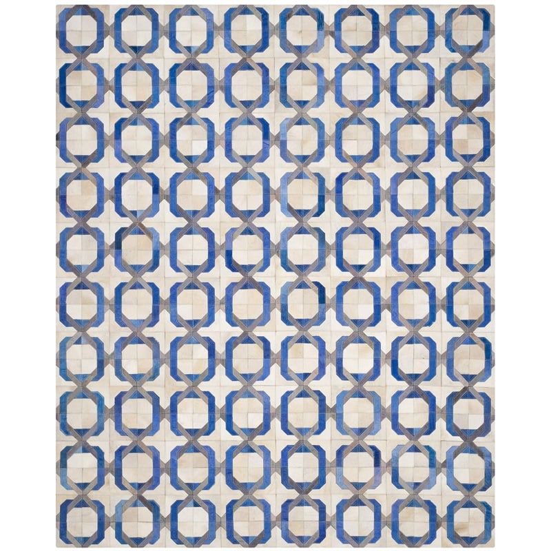Safavieh Studio Leather 8' X 10' Hand Woven Leather Rug in Ivory