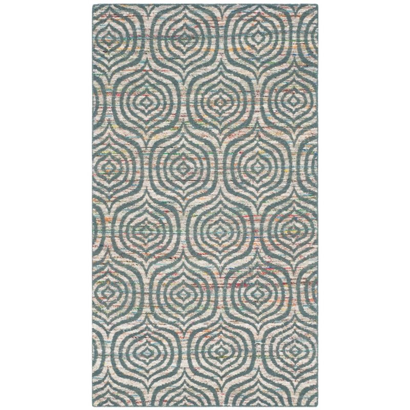 Safavieh Straw Patch 6' X 9' Hand Woven Flatweave Rug in Blue