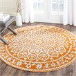 Safavieh Stone Wash 6' Round Hand Knotted Rug in Copper