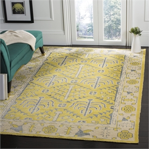 Safavieh Stone Wash 6' Square Hand Knotted Rug in Yellow