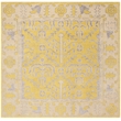 Safavieh Stone Wash 6' Square Hand Knotted Rug in Yellow