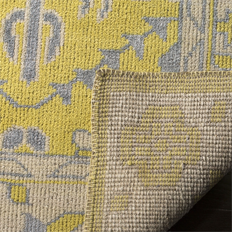 Safavieh Stone Wash 6' Square Hand Knotted Rug in Yellow