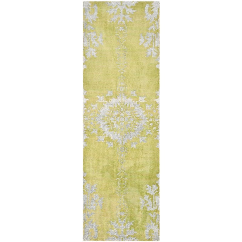 Safavieh Stone Wash 5' X 8' Hand Knotted Rug in Chartreuse