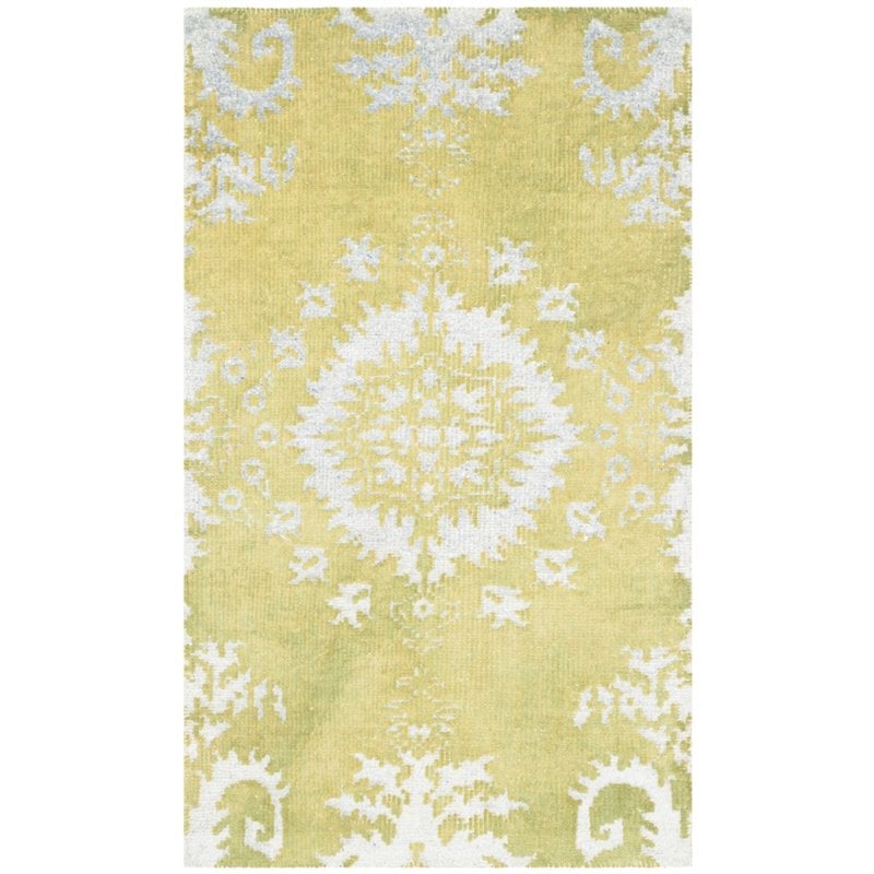 Safavieh Stone Wash 8' X 10' Hand Knotted Rug in Chartreuse