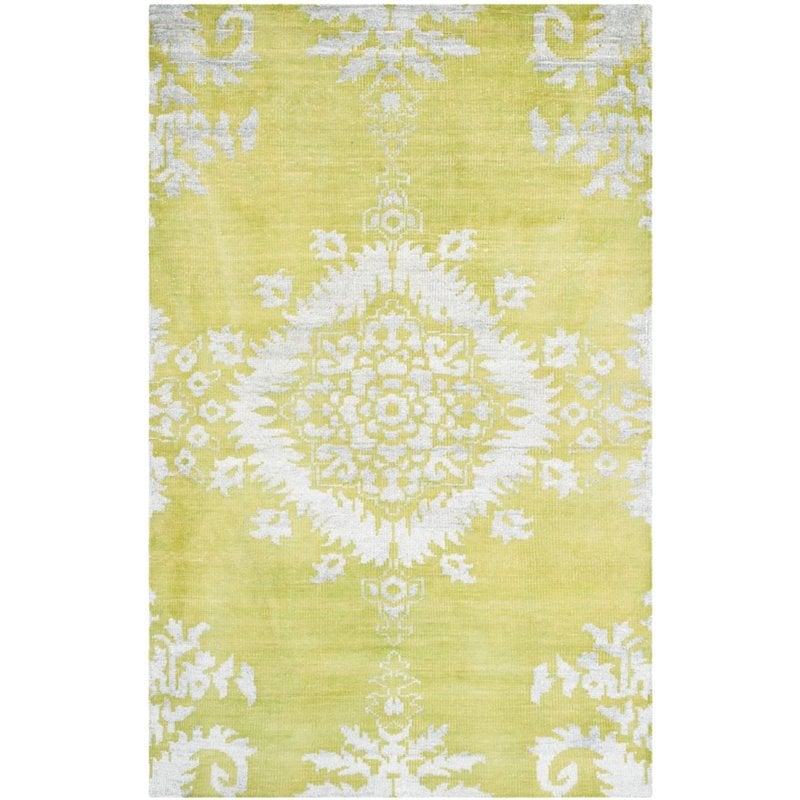 Safavieh Stone Wash 8' X 10' Hand Knotted Rug in Chartreuse