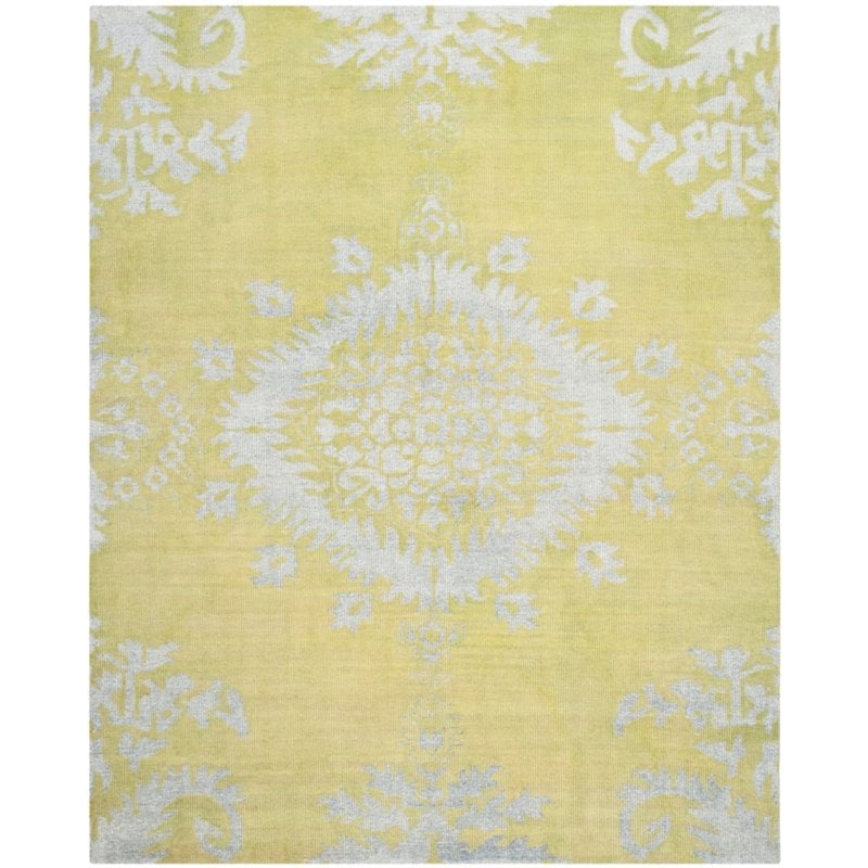 Safavieh Stone Wash 8' X 10' Hand Knotted Rug in Chartreuse