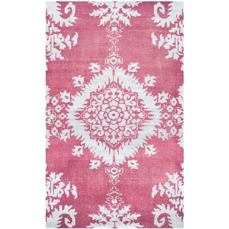 Safavieh Stone Wash 10' X 14' Hand Knotted Rug in Fuchsia