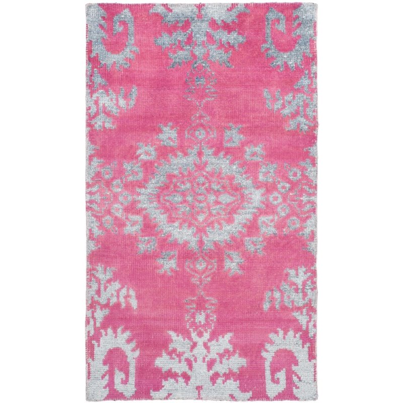 Safavieh Stone Wash 3' X 5' Hand Knotted Rug in Fuchsia