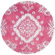 Safavieh Stone Wash 6' Round Hand Knotted Rug in Fuchsia